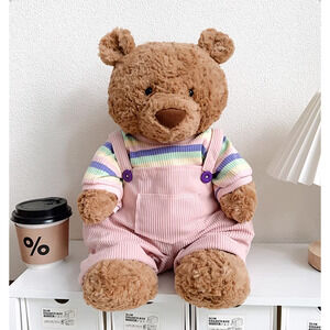 Bartholomew bear outfits - Pink T-Shirt & Overalls Set - BXYC04(tiny)